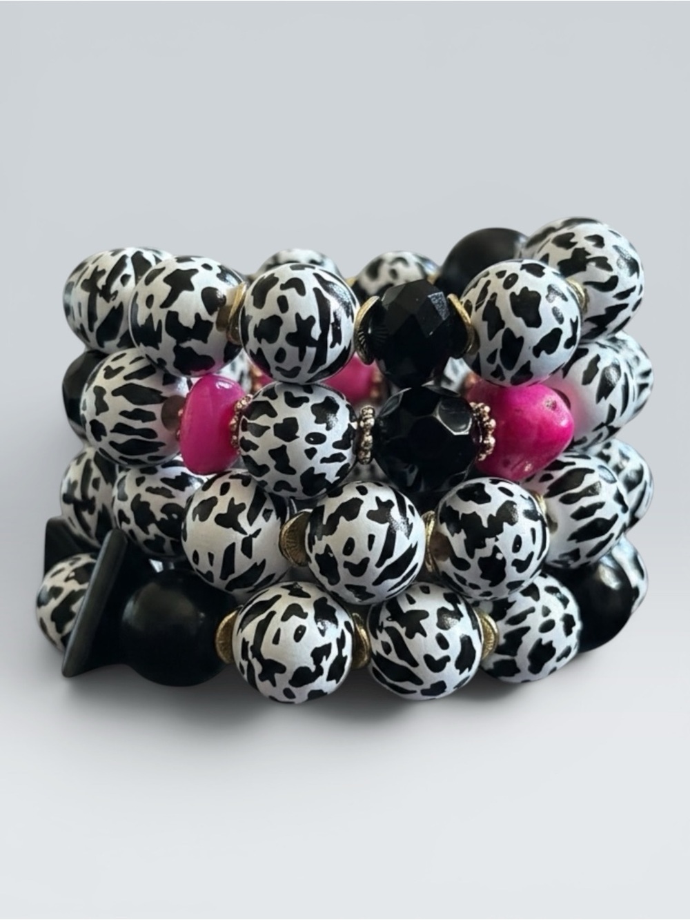 Saturday Stack it, Style It, Slay it Animal Print Statement Bracelet Set - Picture 4 of 6